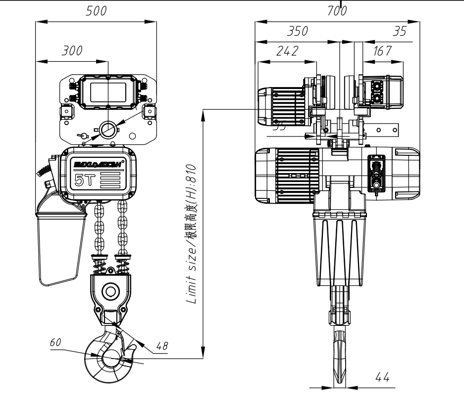 5000 kg trolley 230 V